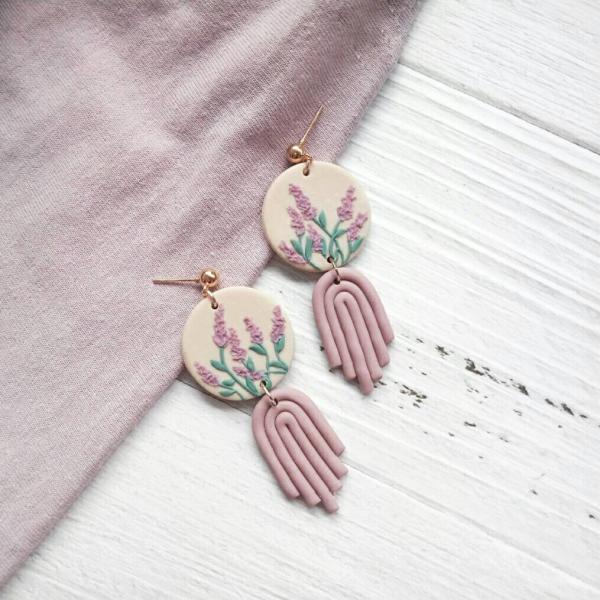 Lavender clay hot sale earrings
